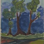 Władysław Kozioł | Nr ewid. 0075 | wym. 10,4x14 cm, technika: akwarela, papier Władysław Kozioł | Nr ewid. 0075 | wym. 10,4x14 cm, technika: akwarela, papier