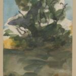 Władysław Kozioł | Nr ewid. 0252 | wym. 9,8x15,9 cm, technika: akwarela, papier Władysław Kozioł | Nr ewid. 0252 | wym. 9,8x15,9 cm, technika: akwarela, papier