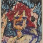 Władysław Kozioł | Nr ewid. 0257 | wym. 12,1x13,6 cm, technika: kredka żywiczna, papier Władysław Kozioł | Nr ewid. 0257 | wym. 12,1x13,6 cm, technika: kredka żywiczna, papier