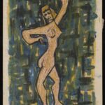 Władysław Kozioł | Nr ewid. 0474 | wym. 60x27,5 cm, technika: kredka żywiczna, papier Władysław Kozioł | Nr ewid. 0474 | wym. 60x27,5 cm, technika: kredka żywiczna, papier