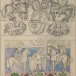 Władysław Kozioł | Nr ewid. 0811 | wym. 13,1x29 cm, technika: ołówek, akwarela, papier Władysław Kozioł | Nr ewid. 0811 | wym. 13,1x29 cm, technika: ołówek, akwarela, papier