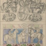 Władysław Kozioł | Nr ewid. 0811 | wym. 13,1x29 cm, technika: ołówek, akwarela, papier Władysław Kozioł | Nr ewid. 0811 | wym. 13,1x29 cm, technika: ołówek, akwarela, papier