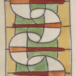 projekt witraża | Władysław Kozioł | Nr ewid. 0944.1 | wym. 8,4x13,2 cm, technika: akwarela, papier projekt witraża | Władysław Kozioł | Nr ewid. 0944.1 | wym. 8,4x13,2 cm, technika: akwarela, papier