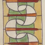 projekt witraża | Władysław Kozioł | Nr ewid. 0944.1 | wym. 8,4x13,2 cm, technika: akwarela, papier projekt witraża | Władysław Kozioł | Nr ewid. 0944.1 | wym. 8,4x13,2 cm, technika: akwarela, papier