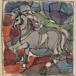 Władysław Kozioł | Nr ewid. 0947 | wym. 11,9x12,4 cm, technika: akwarela, papier Władysław Kozioł | Nr ewid. 0947 | wym. 11,9x12,4 cm, technika: akwarela, papier