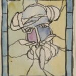 Władysław Kozioł | Nr ewid. 0955 | wym. 9,7x11,7 cm, technika: akwarela, papier Władysław Kozioł | Nr ewid. 0955 | wym. 9,7x11,7 cm, technika: akwarela, papier