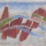 Władysław Kozioł | Nr ewid. 0956.1 | wym. 19,6x7 cm, technika: akwarela, pastel, papier Władysław Kozioł | Nr ewid. 0956.1 | wym. 19,6x7 cm, technika: akwarela, pastel, papier