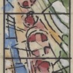 Władysław Kozioł | Nr ewid. 0962 | wym. 5,6x18,9 cm, technika: akwarela, papier Władysław Kozioł | Nr ewid. 0962 | wym. 5,6x18,9 cm, technika: akwarela, papier